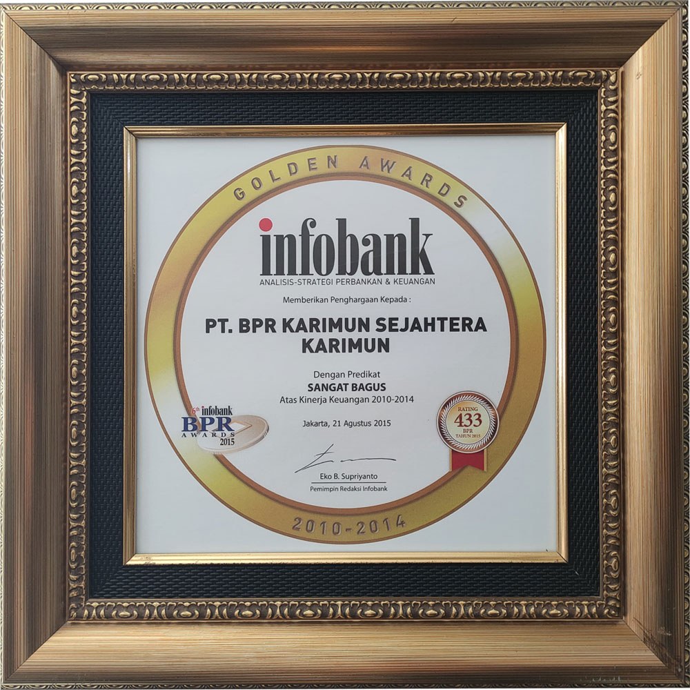 Meraih Rating 433 dengan kinerja SANGAT BAGUS selama tahun 2010 - 2014